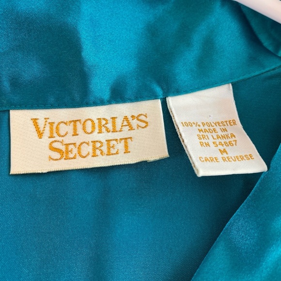 Vintage Victoria’s Secret Satin Nightgown Sleep Shirt Women’s Size Medium Blue - Picture 4 of 7